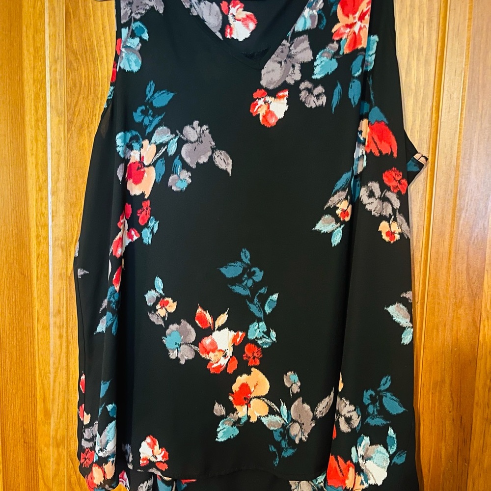 Vibrant Floral Sleeveless Blouse